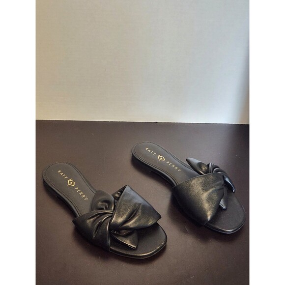 Katy Perry Collections Shoes - Katy Perry The Halie Bow Sandal Black Slide Sandals Women Size 10